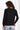 Cotton Cashmere Frayed Edge V - Neck Black - Minnie Rose - COLOR GAME