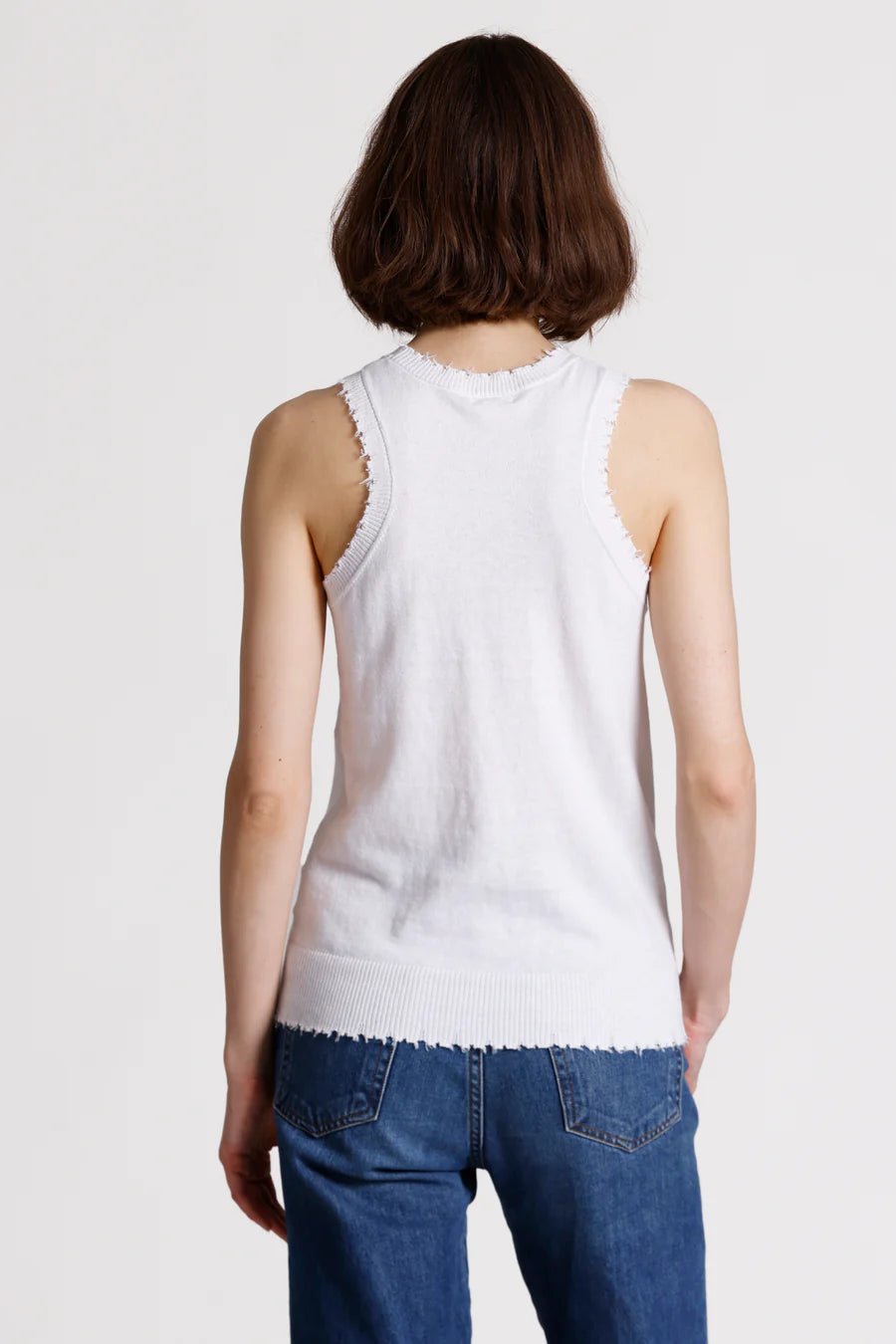 Cotton Cashmere Frayed Tank - Minnie Rose - COLOR GAME