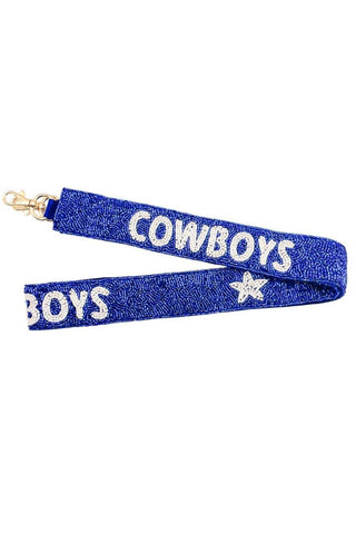 Cowboys Blue Beaded Bag Strap - Treasure Jewels Inc. - COLOR GAME