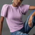 Crew Neck Flutter Sleeve Sweater Wisteria - Lilla P - COLOR GAME