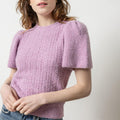 Crew Neck Flutter Sleeve Sweater Wisteria - Lilla P - COLOR GAME