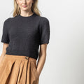 Cropped Cable Sweater Black - Lilla P - COLOR GAME