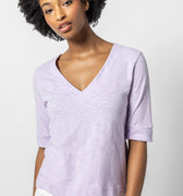 Cuffed Elbow V-Neck Lily - Lilla P - Color Game