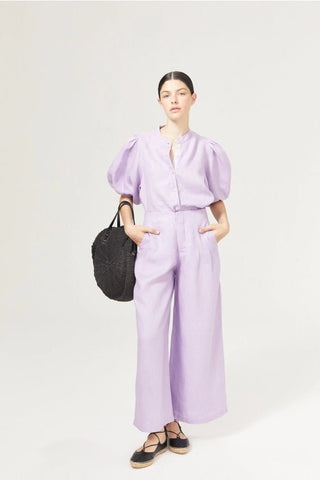 Culotte Linen Pants Bright Lilac - Lanhtropy - Color Game