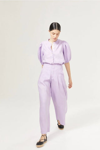 Culotte Linen Pants Bright Lilac - Lanhtropy - Color Game