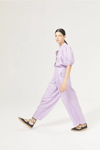 Culotte Linen Pants Bright Lilac - Lanhtropy - Color Game