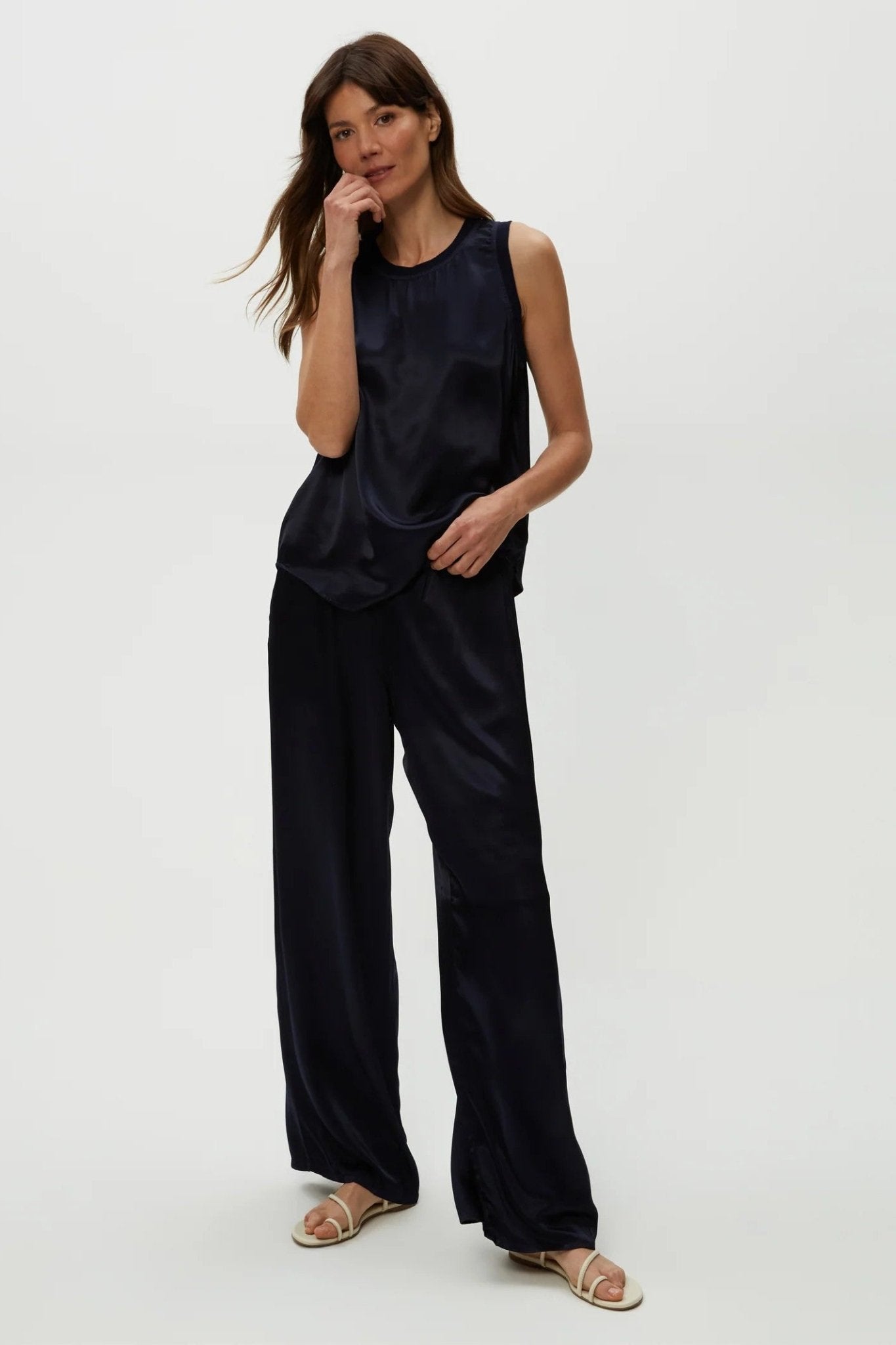 Cyrus Satin Pant Nocturnal - FINAL SALE - Michael Stars - COLOR GAME