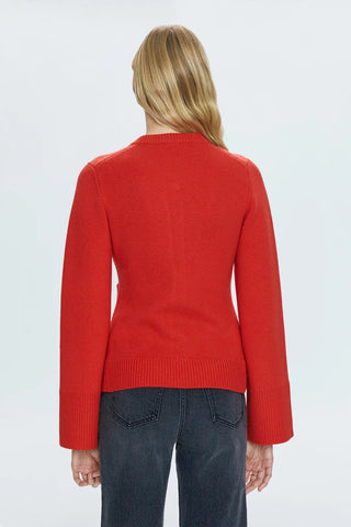 Dani Cinched Waist Cardigan Rouge - Pistola - COLOR GAME