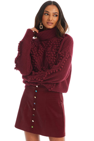 Daphne Turtleneck Sweater Merlot - Allison New York - COLOR GAME