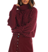 Daphne Turtleneck Sweater Merlot - Allison New York - COLOR GAME