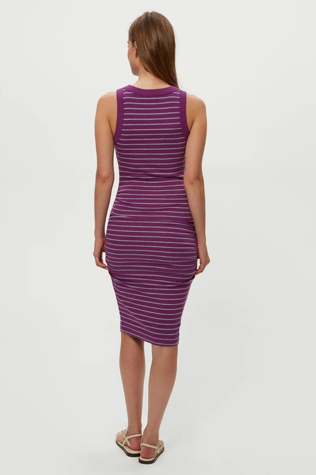 Demi Ruched Striped Dress - Michael Stars - COLOR GAME