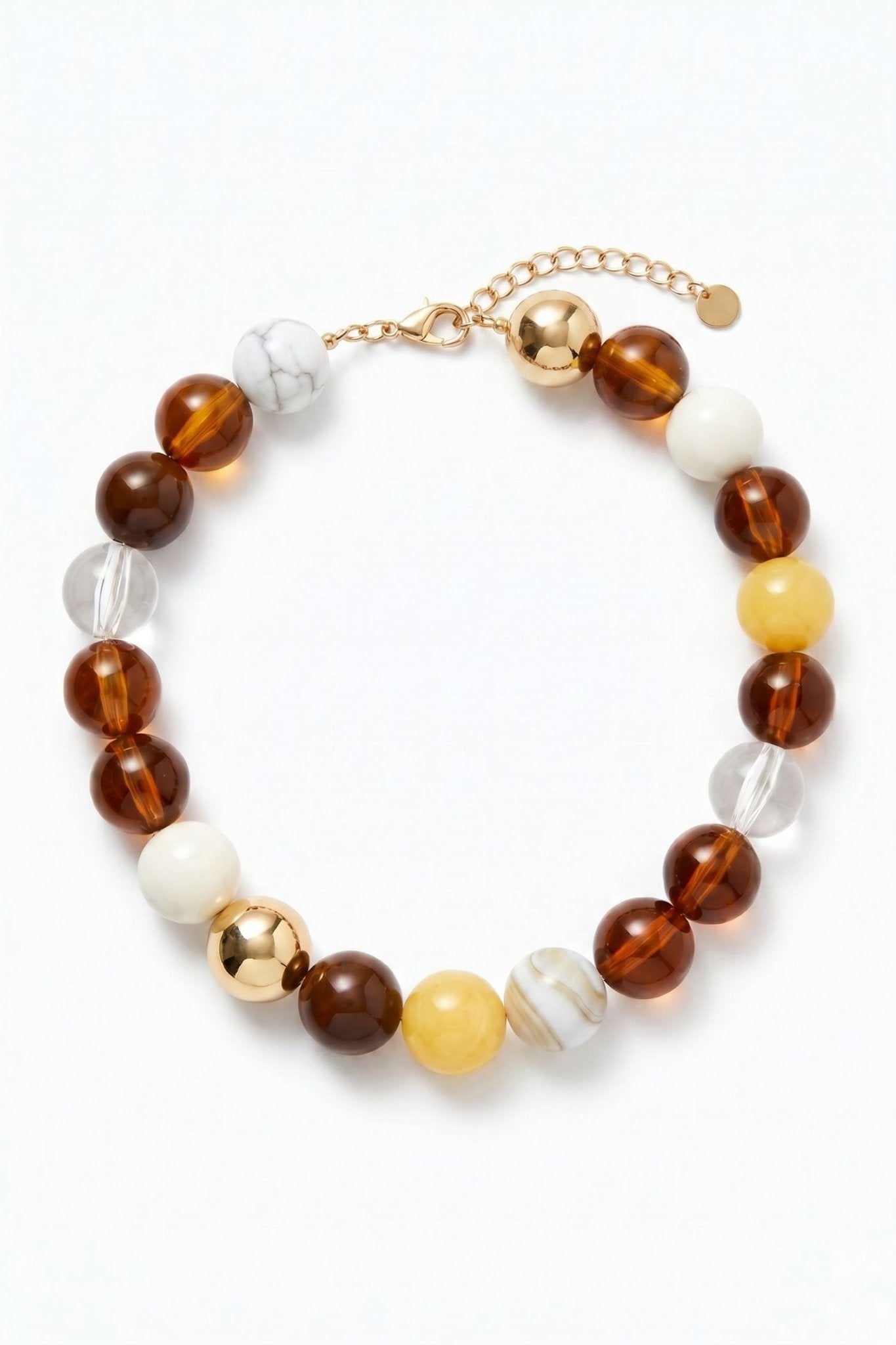 Dora Beaded Statement Necklace Chestnut Blend - Gemelli - COLOR GAME