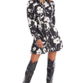 Dylan Mini Dress Black + Ivory Floral - Allison New York - COLOR GAME