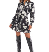 Dylan Mini Dress Black + Ivory Floral - Allison New York - COLOR GAME