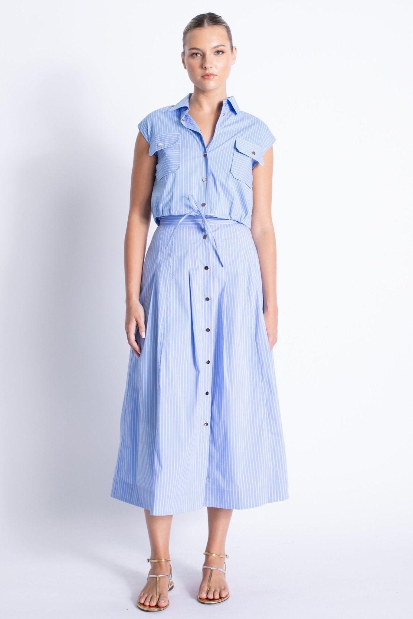 Eden Button - Down Skirt - FINAL SALE - Karina Grimaldi - COLOR GAME
