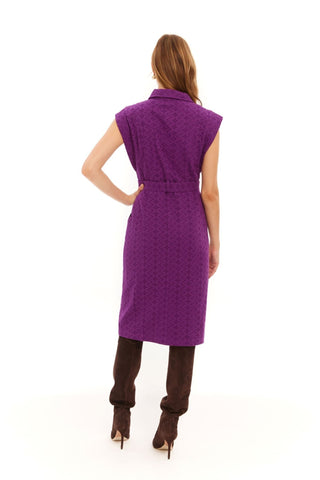 Eggplant Avril Eyelet Twill Dress - Allison New York - COLOR GAME