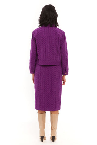 Eggplant Liv Eyelet Twill Jacket - Allison New York - COLOR GAME