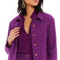 Eggplant Liv Eyelet Twill Jacket - Allison New York - COLOR GAME