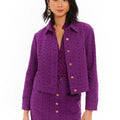 Eggplant Liv Eyelet Twill Jacket - Allison New York - COLOR GAME