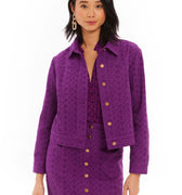 Eggplant Liv Eyelet Twill Jacket - Allison New York - COLOR GAME