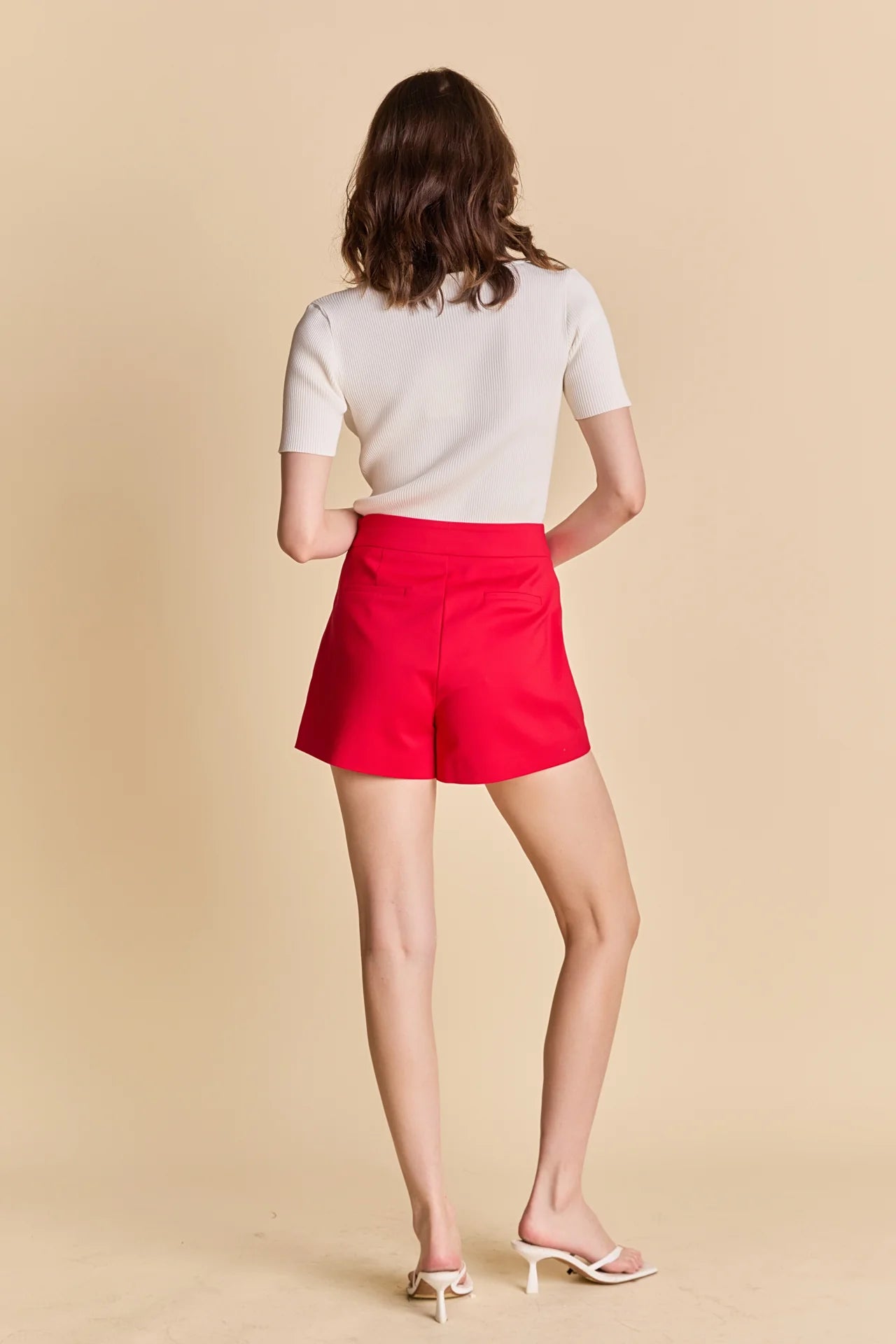 Ellie High - Waisted Mini Shorts Red - English Factory - COLOR GAME