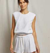 Ellie Loop Terry Tank White - perfectwhitetee - Color Game