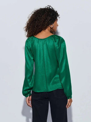 Ellie Textured Satin Top Forest - Nation LTD - COLOR GAME