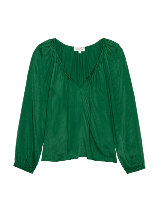 Ellie Textured Satin Top Forest - Nation LTD - COLOR GAME