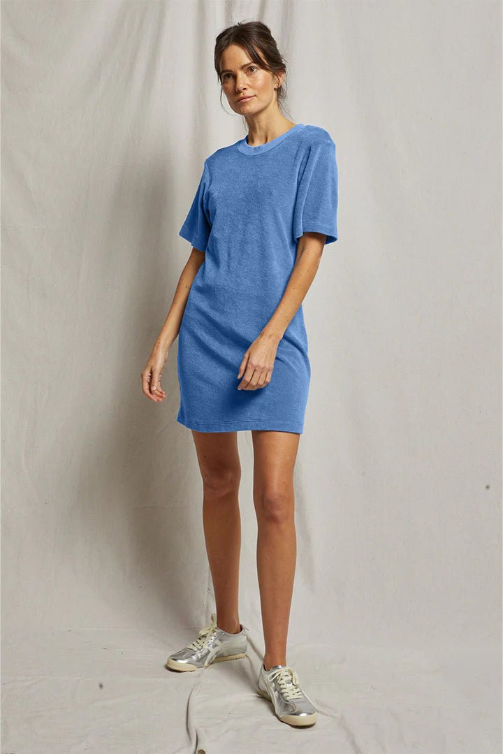 Emelia Loop Terry Tee Dress Carolina Blue - perfectwhitetee - Color Game
