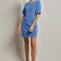 Emelia Loop Terry Tee Dress Carolina Blue - perfectwhitetee - Color Game