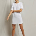 Emelia Loop Terry Tee Dress White - perfectwhitetee - Color Game
