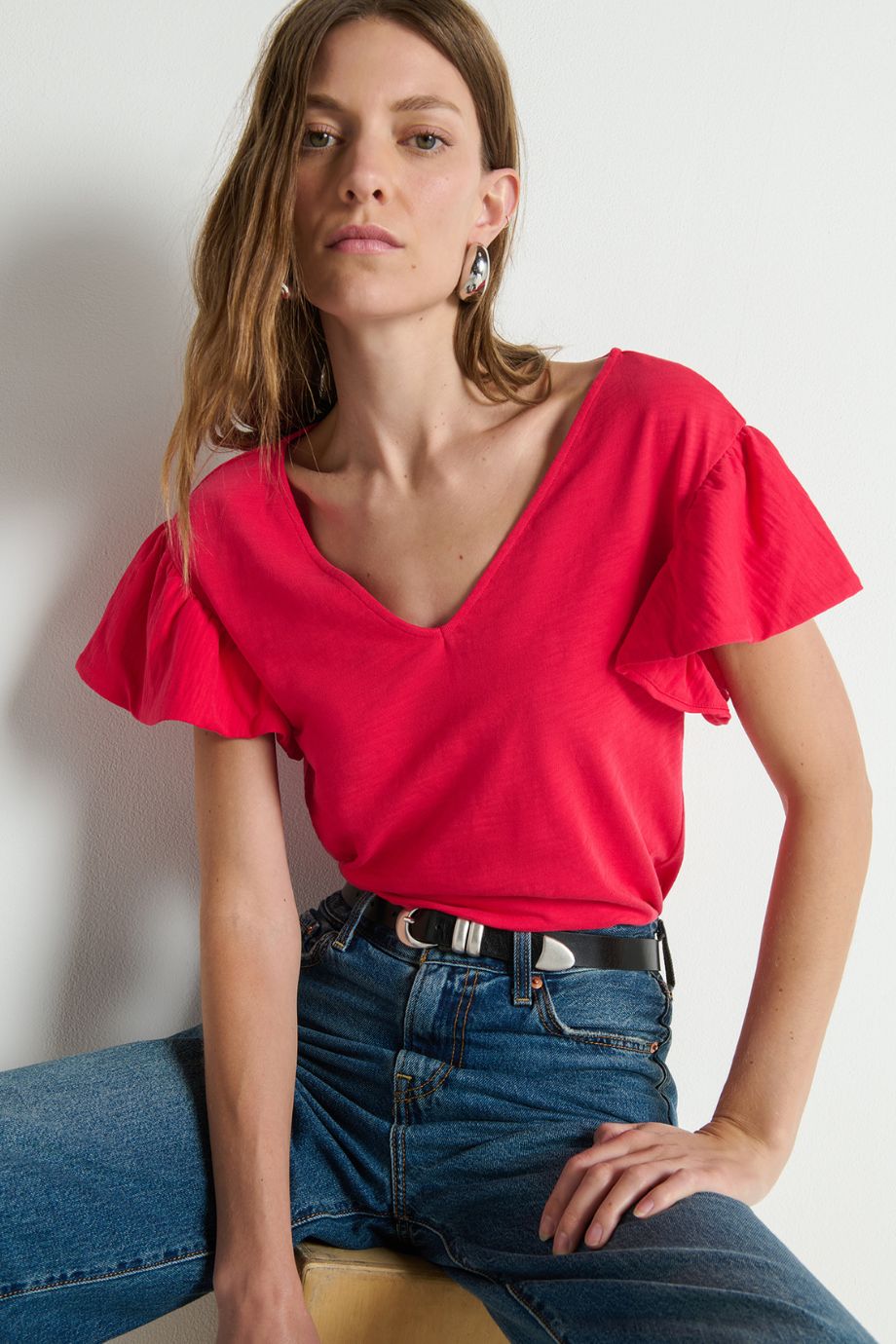 Emmy Flutter Sleeve Tee - Nation Los Angeles - COLOR GAME