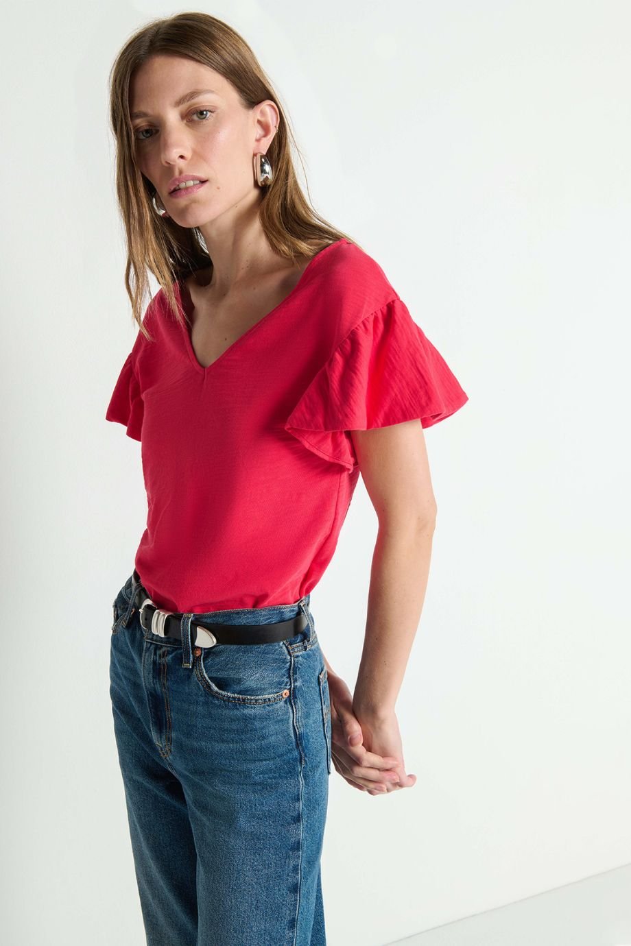 Emmy Flutter Sleeve Tee - Nation Los Angeles - COLOR GAME