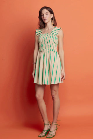 English Factory Stripe Ruffle Mini Dress - English Factory - Color Game