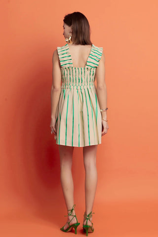 English Factory Stripe Ruffle Mini Dress - English Factory - Color Game