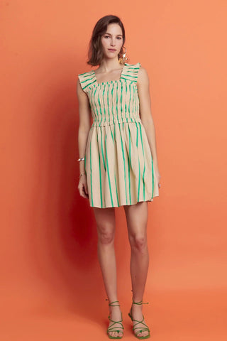 English Factory Stripe Ruffle Mini Dress - English Factory - Color Game