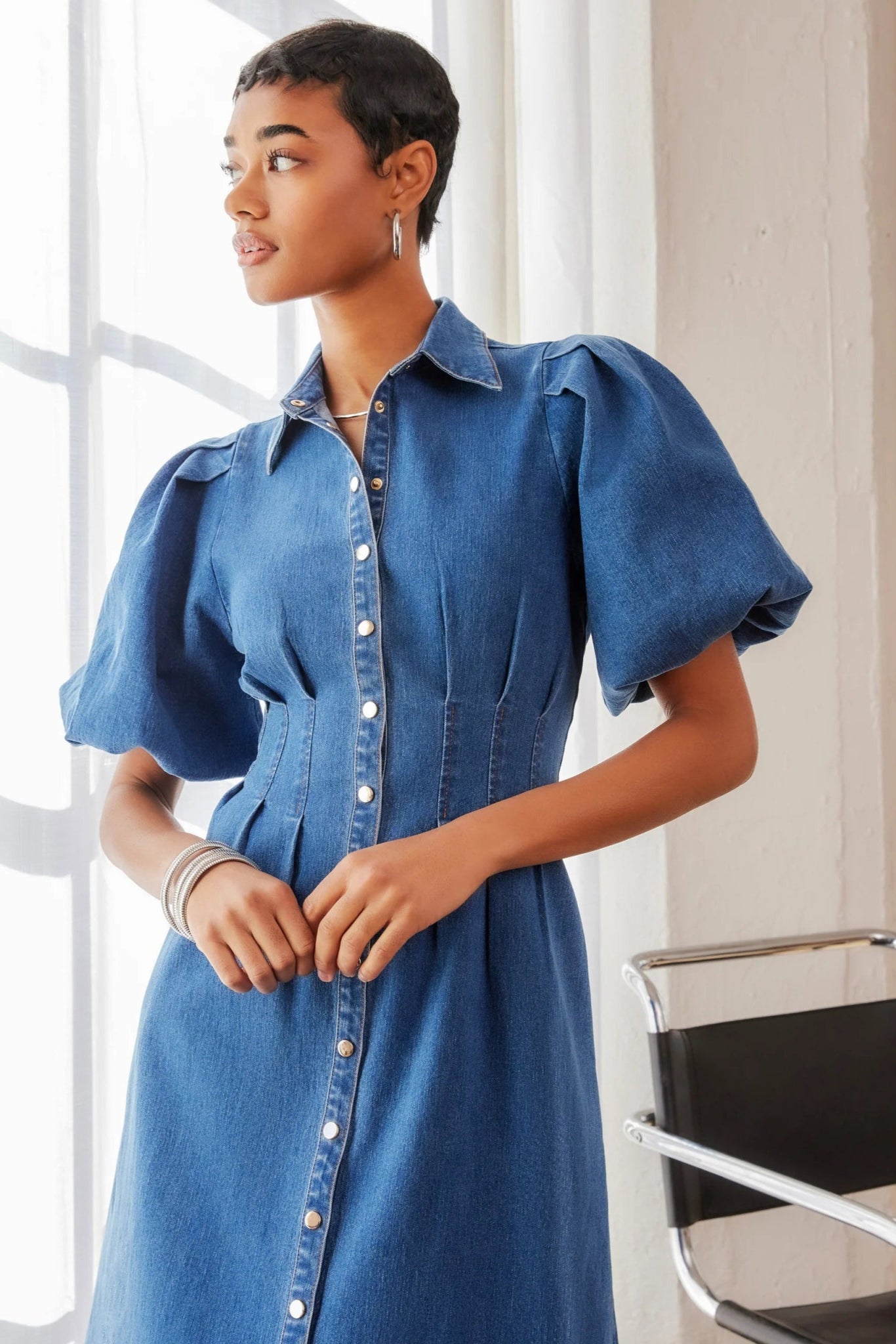 Esme Denim Midi Shirtdress - FINAL SALE - Fifteen Twenty - COLOR GAME