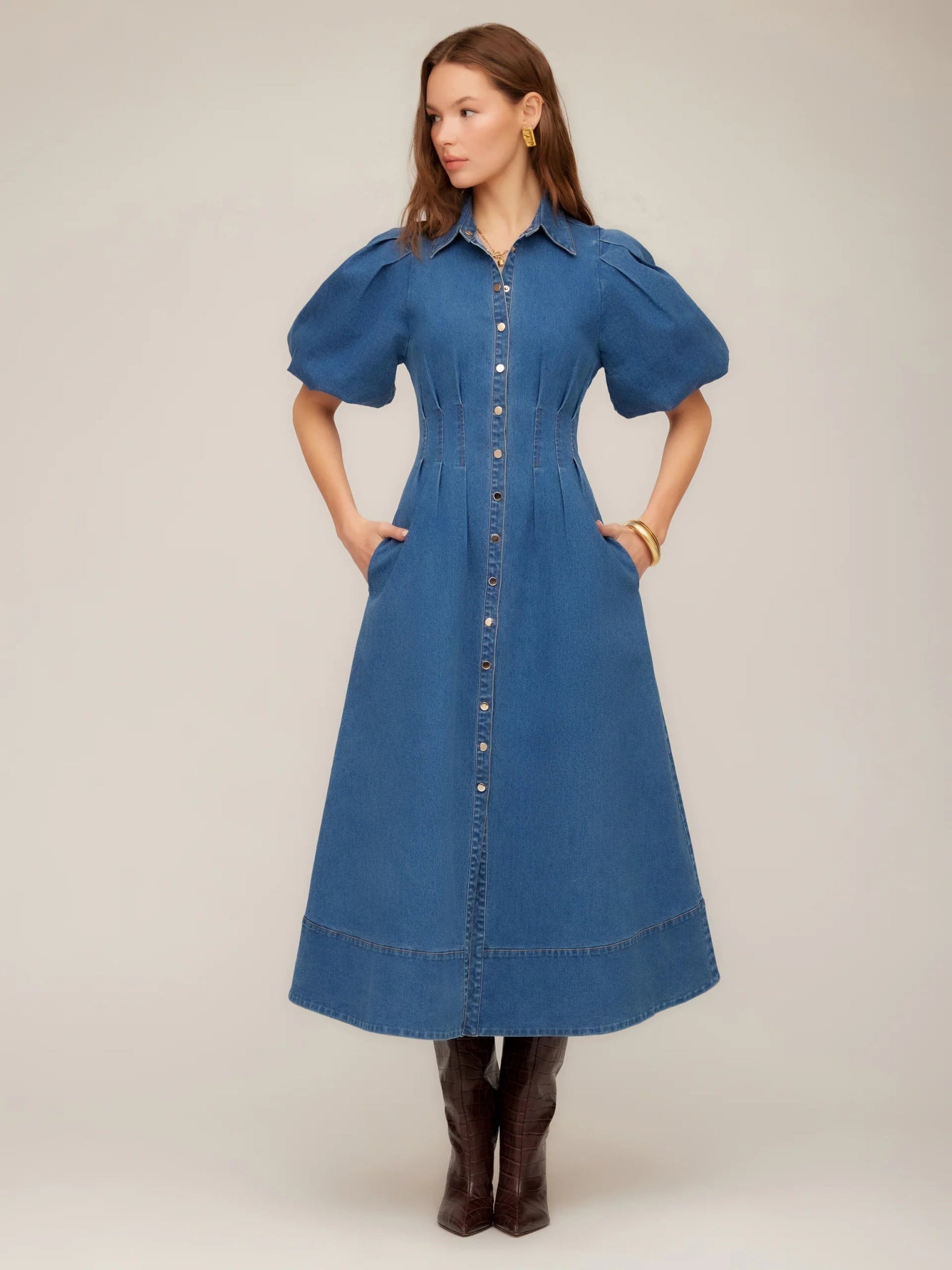 Esme Denim Midi Shirtdress - FINAL SALE - Fifteen Twenty - COLOR GAME