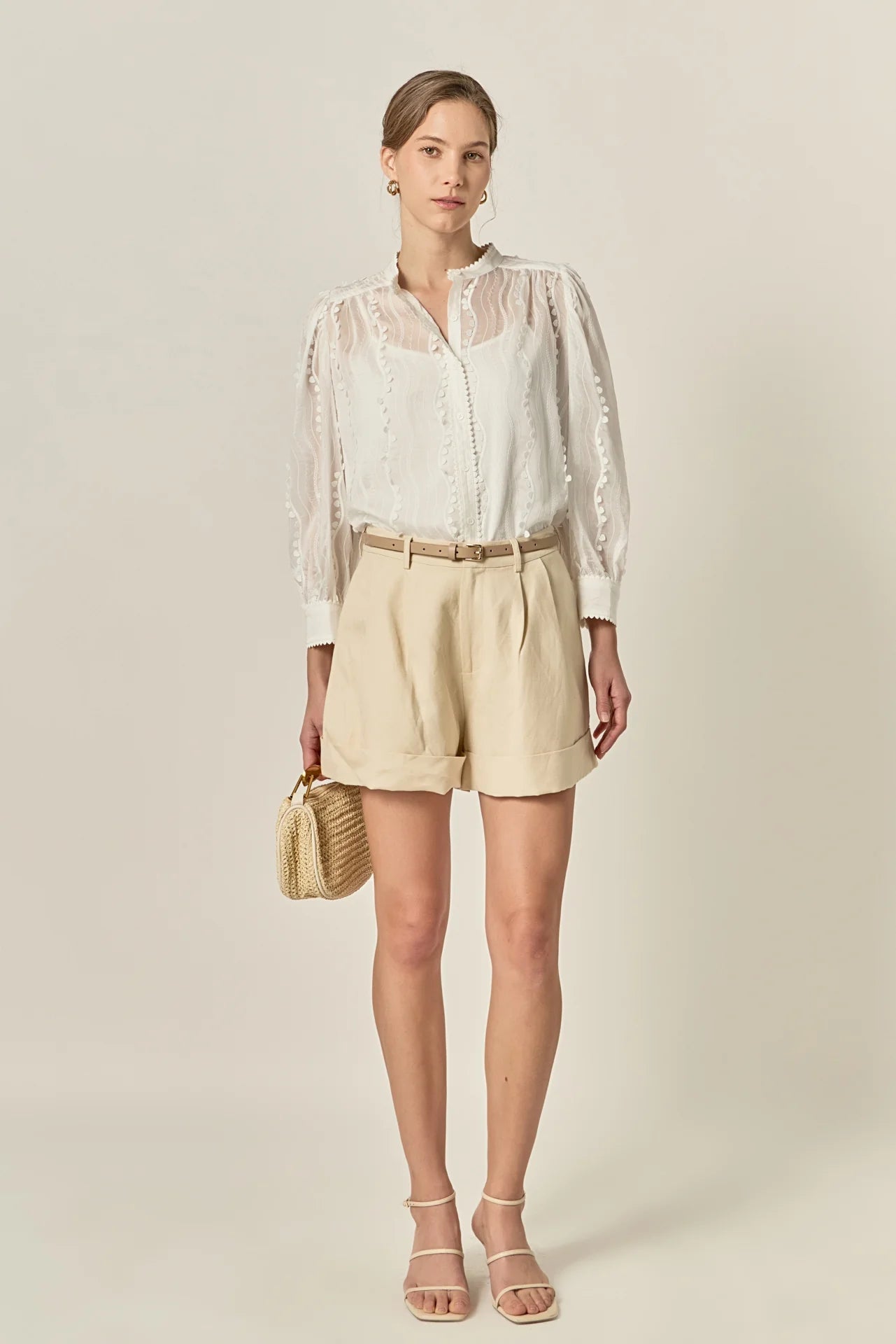 Esther White Heart Trim Blouse - English Factory - COLOR GAME