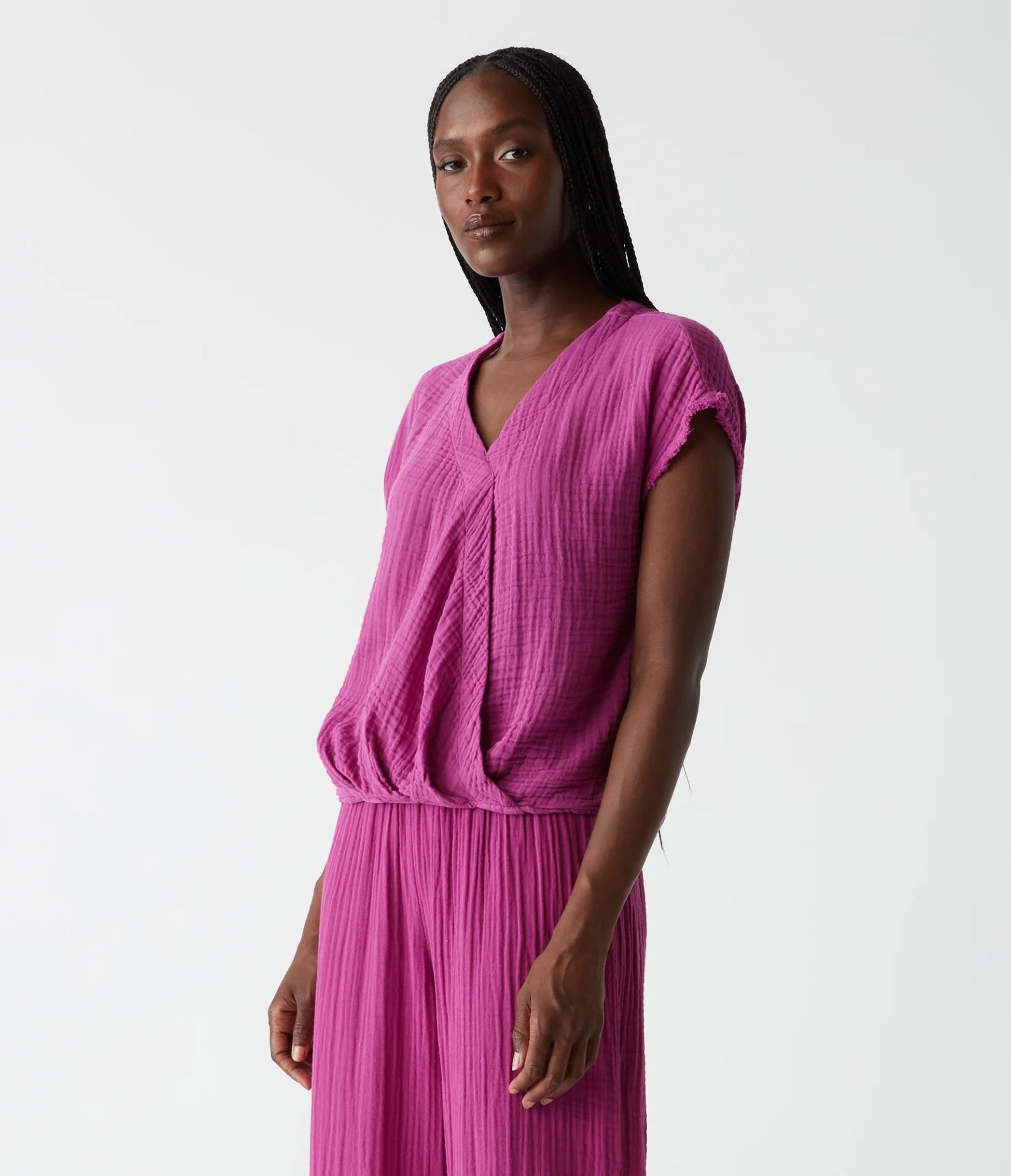 Evie Gauze Surplice Top - Michael Stars - Color Game