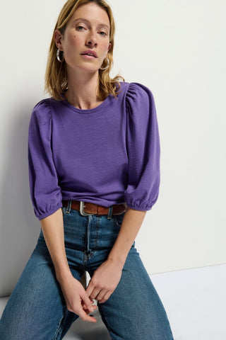 Evita Balloon Sleeve Top Bright Violet - Nation LTD - COLOR GAME