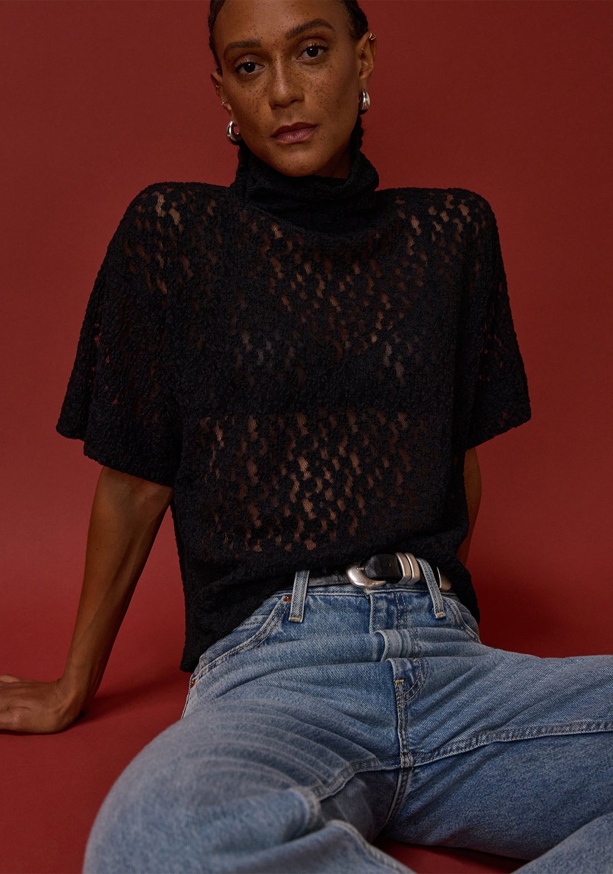 Fable Jet Black Lace Turtleneck by Nation LTD