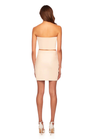 Faux Leather Mini Skirt Blanched Almond - Susana Monaco - COLOR GAME