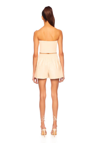 Faux Leather Pleated Short Blanched Almond - Susana Monaco - COLOR GAME