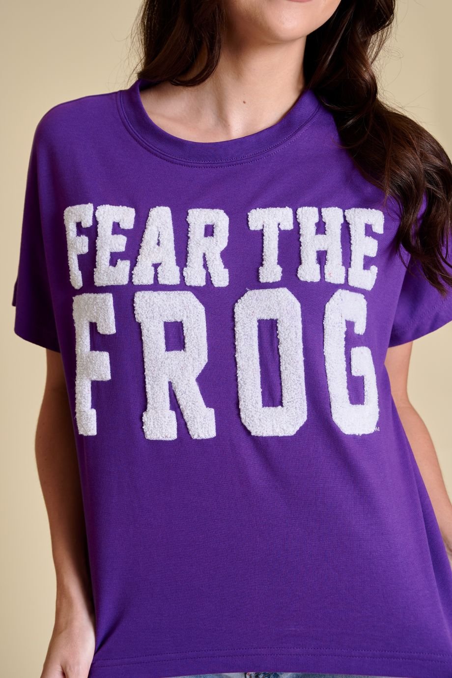 Fear the Frog Chenille Team Top Purple - Stewart Simmons - COLOR GAME