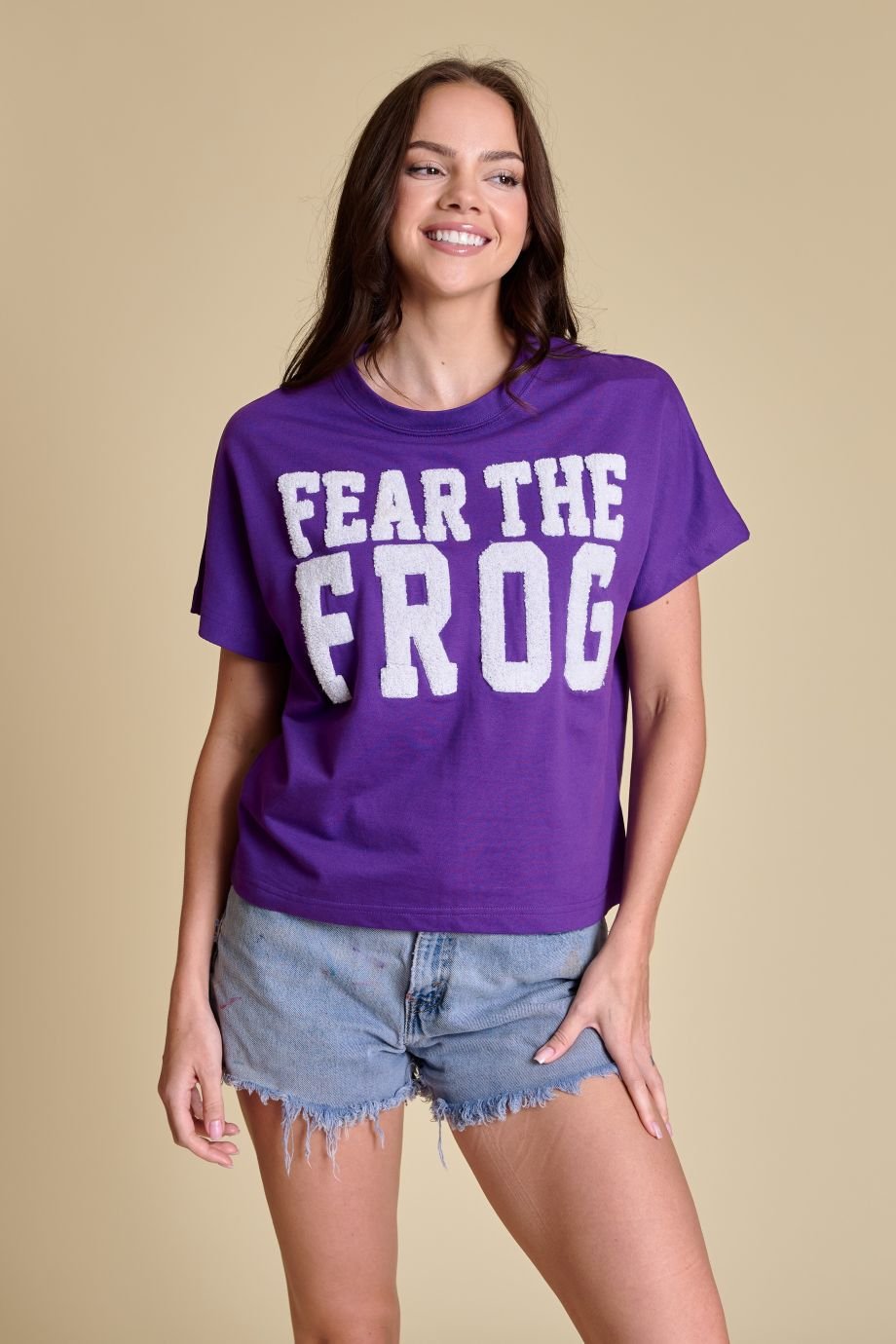 Fear the Frog Chenille Team Top Purple - Stewart Simmons - COLOR GAME