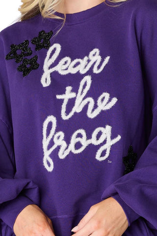 Fear The Frog Glitter Script Balloon Sweatshirt - Stewart Simmons - COLOR GAME