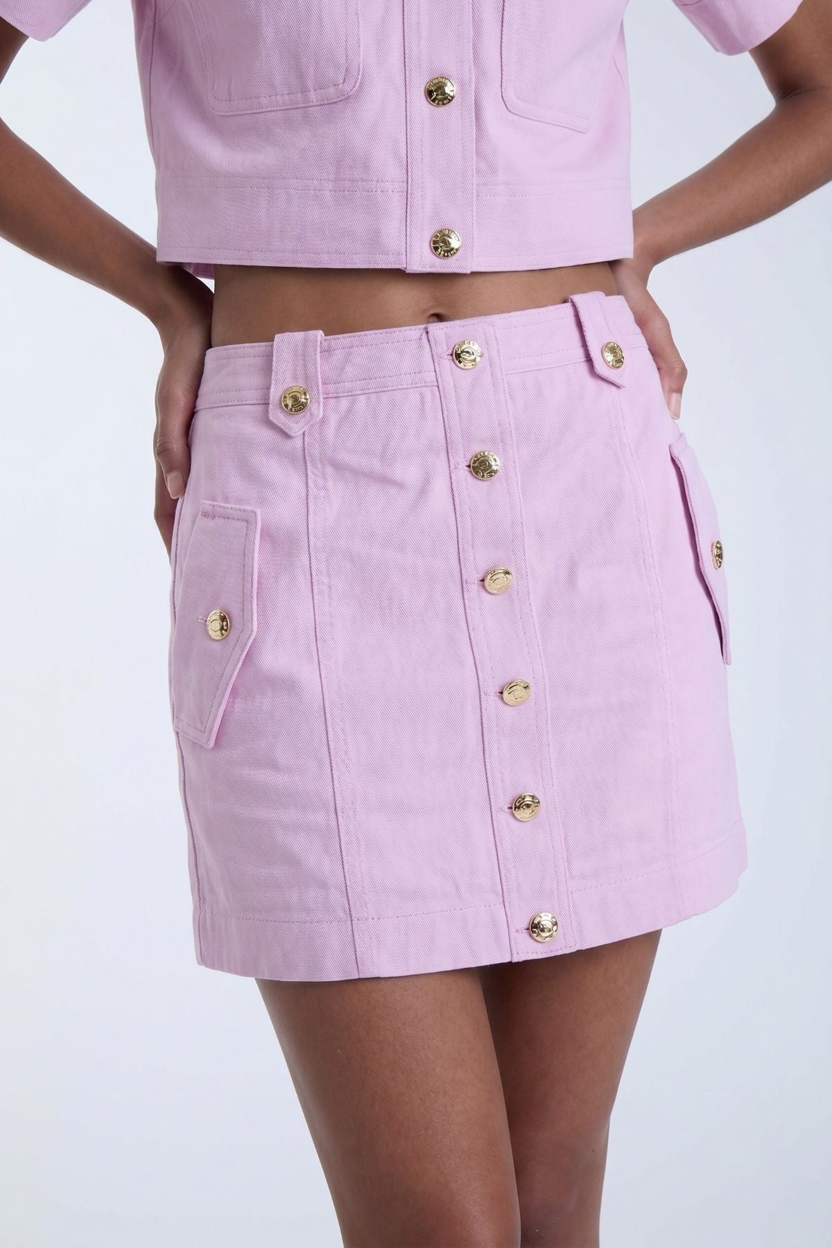 Flora Denim Mini Skirt Orchid - Karina Grimaldi - COLOR GAME