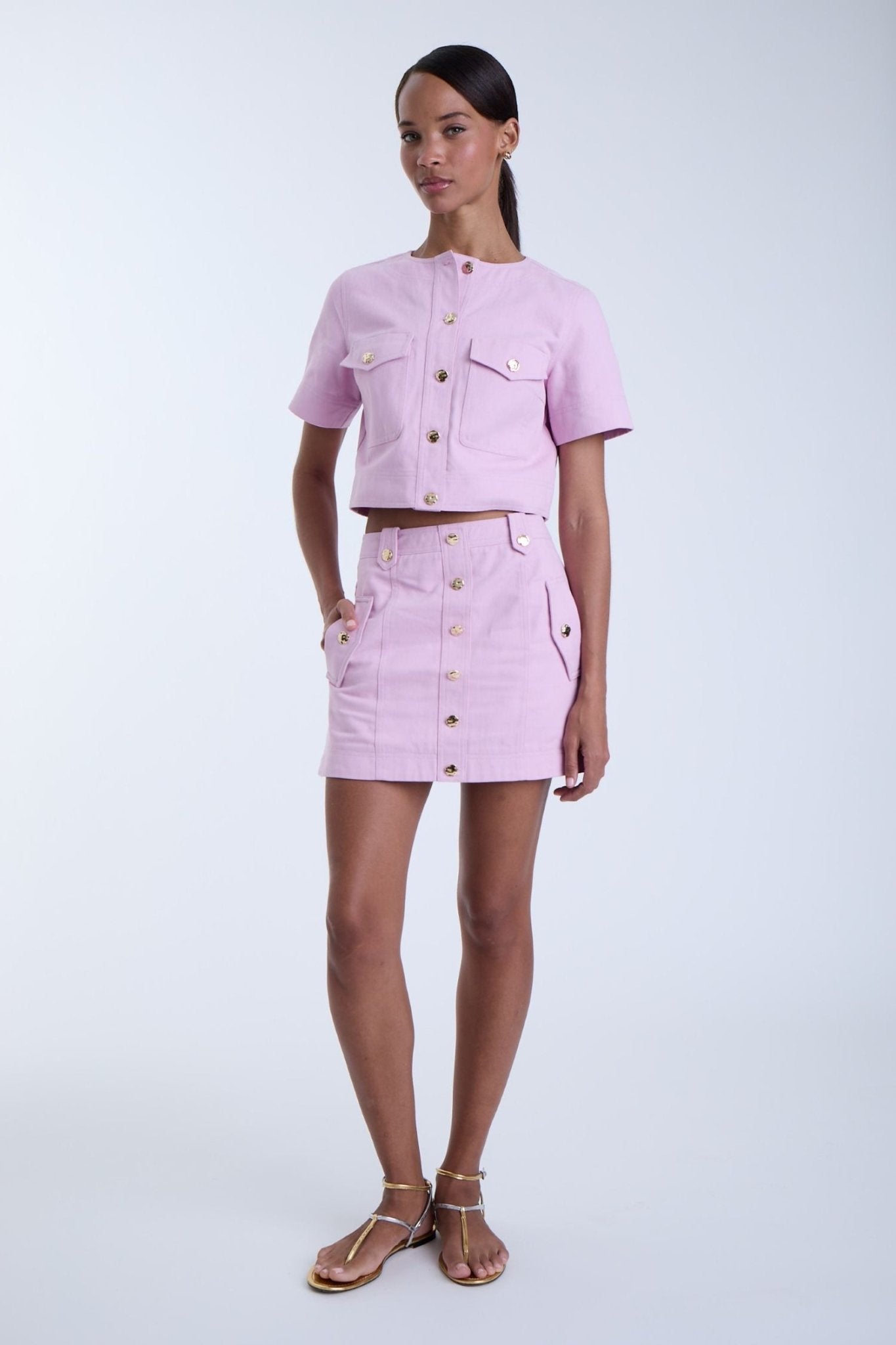Flora Denim Shirt Orchid - Karina Grimaldi - COLOR GAME