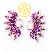 Football Fan Earrings Purple - Main and Exchange - COLOR GAME